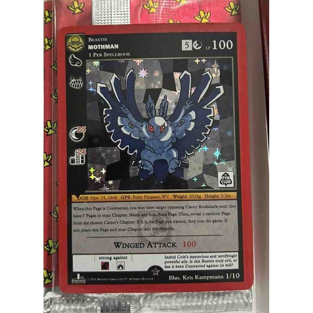 Metazoo Mothman Pin + Promo Card Set Pin Club 1st Edition Cryptid Nation SEALED - Picture 3 of 4